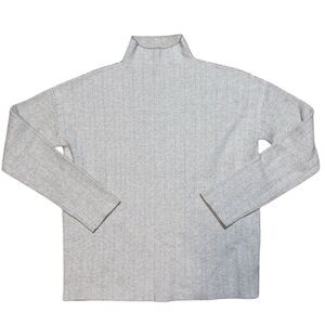 Christian Siriano Women’s S Beige Herringbone Mock Neck Sweater Neutral